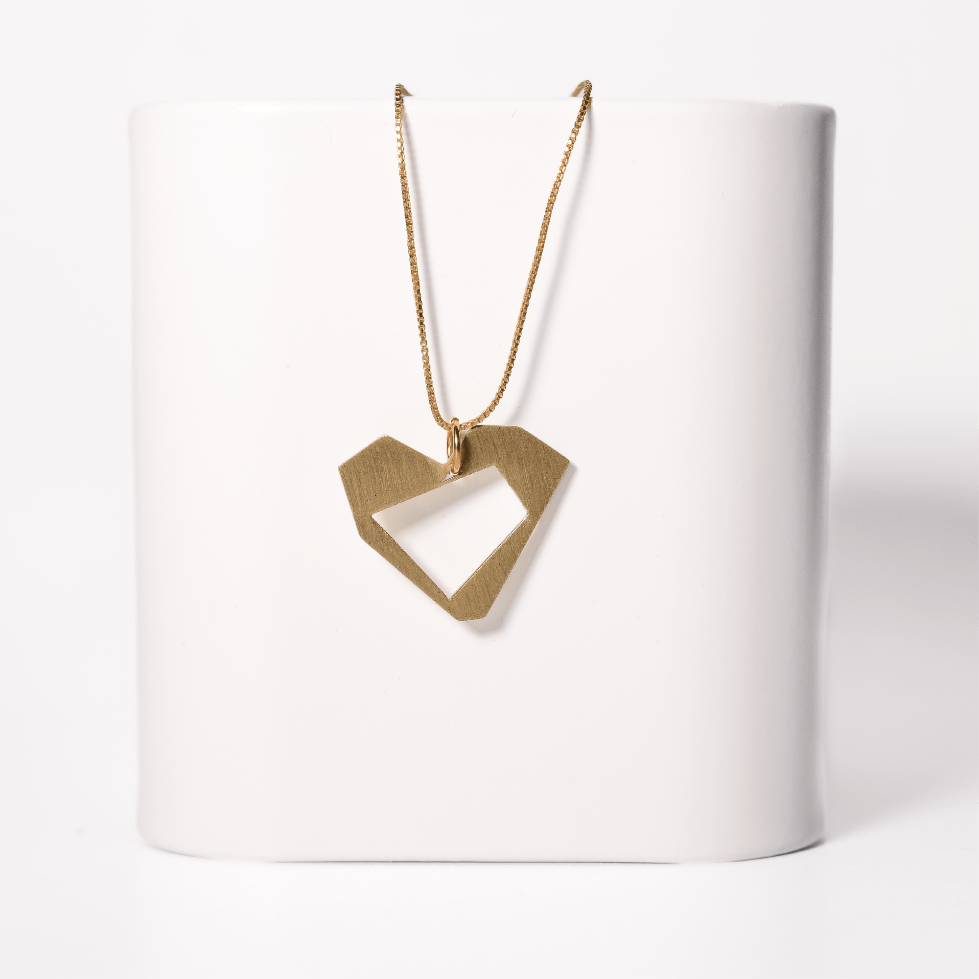 Corazón Geometría en Bronce