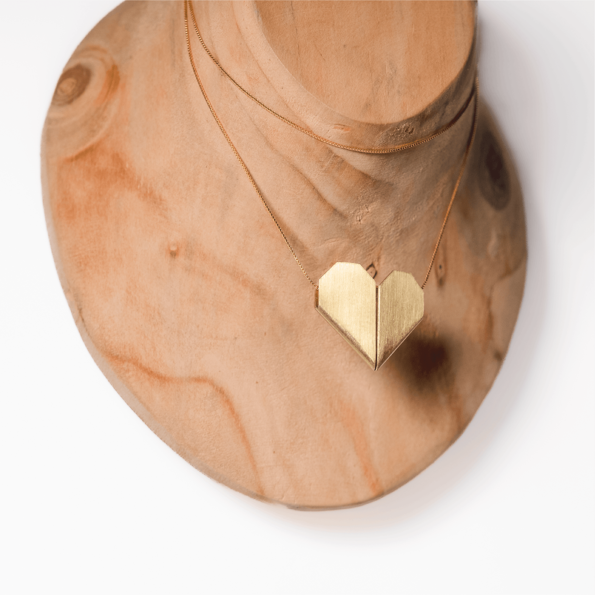 Corazón Origami Bronce
