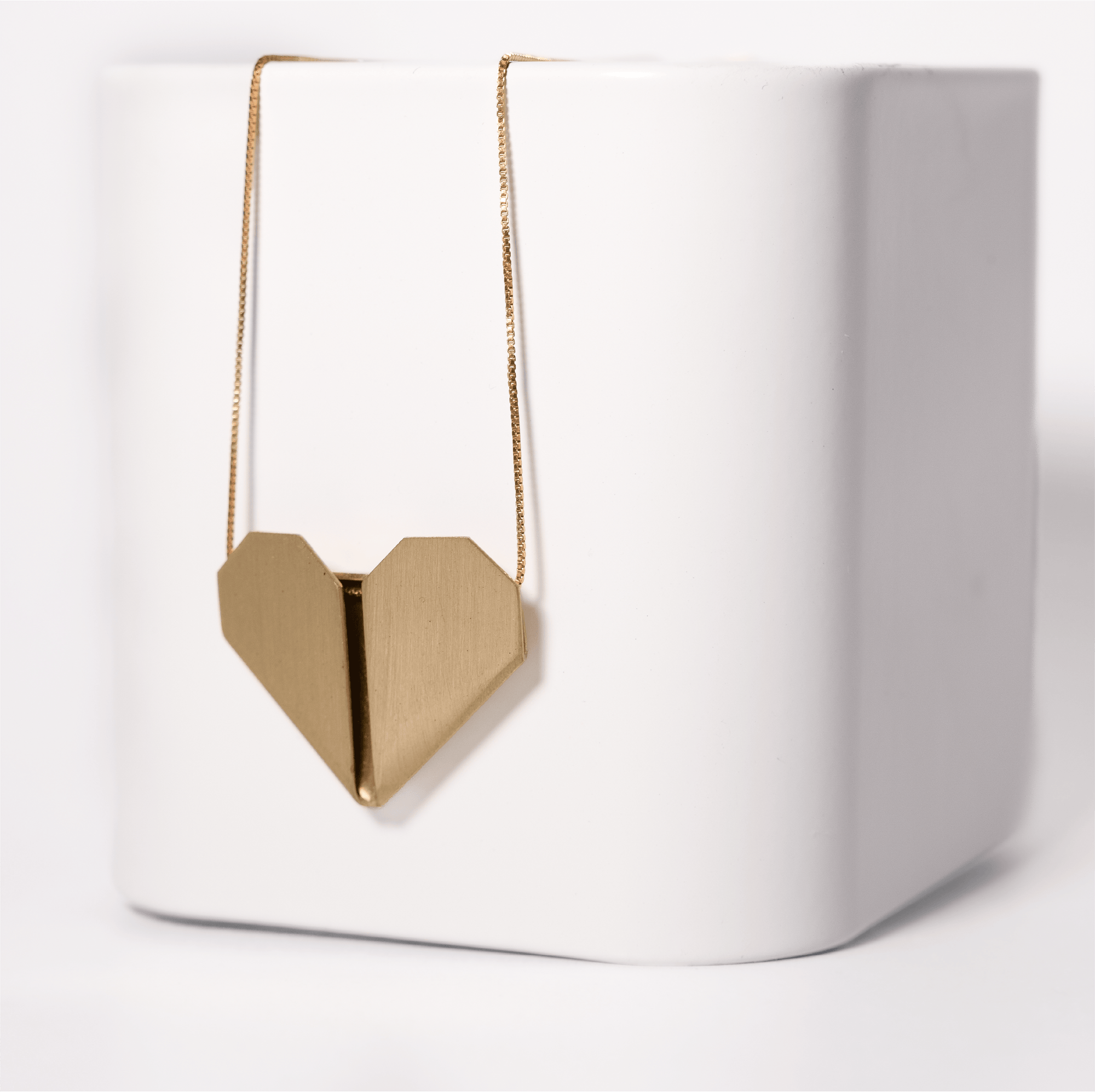 Corazón Origami Bronce