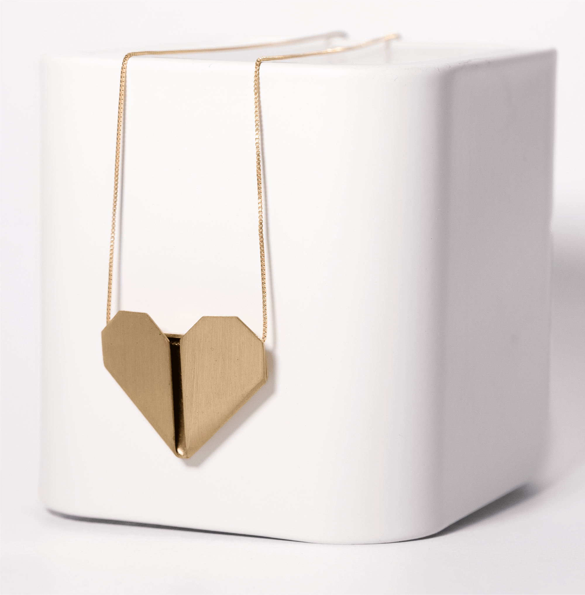 Corazón Origami Bronce